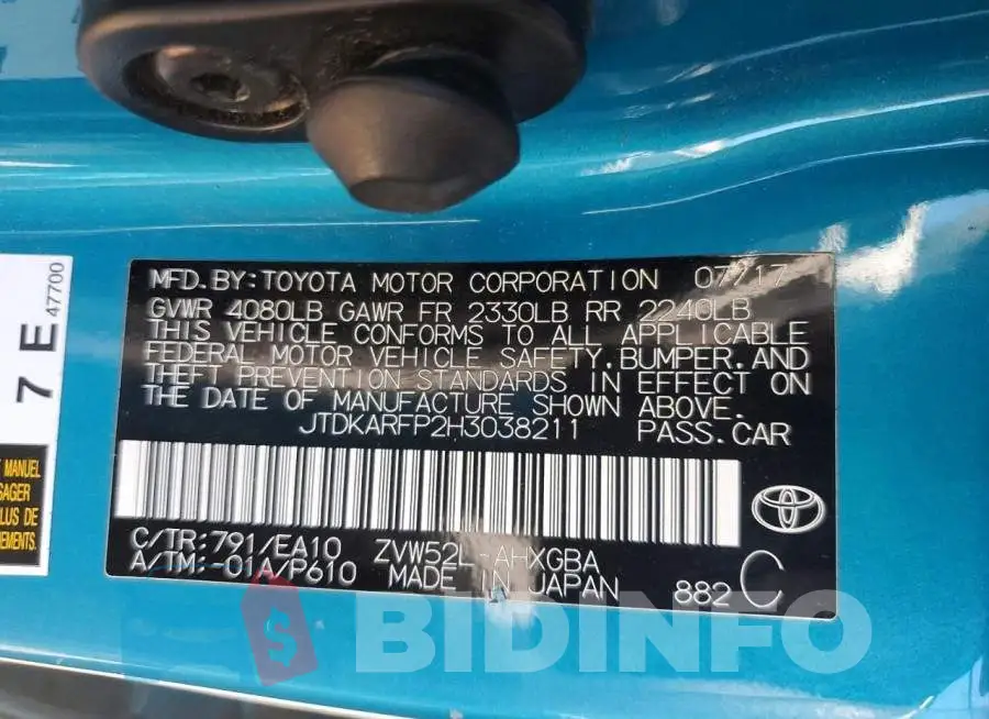 JTDKARFP2H3038211 Photo# 12