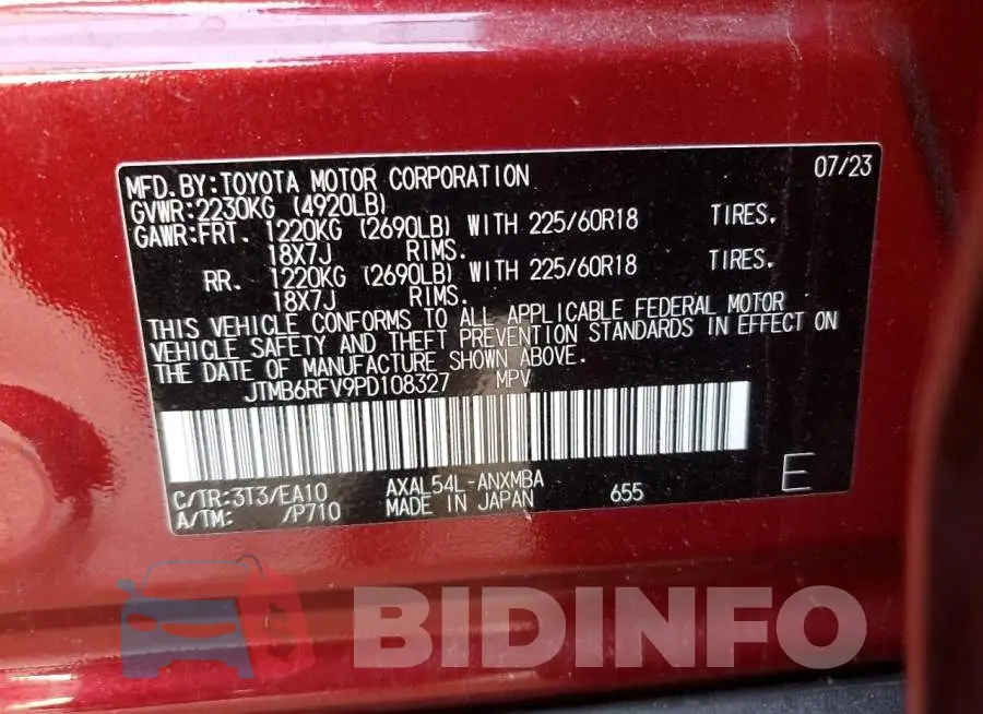 JTMB6RFV9PD108327 Photo# 13