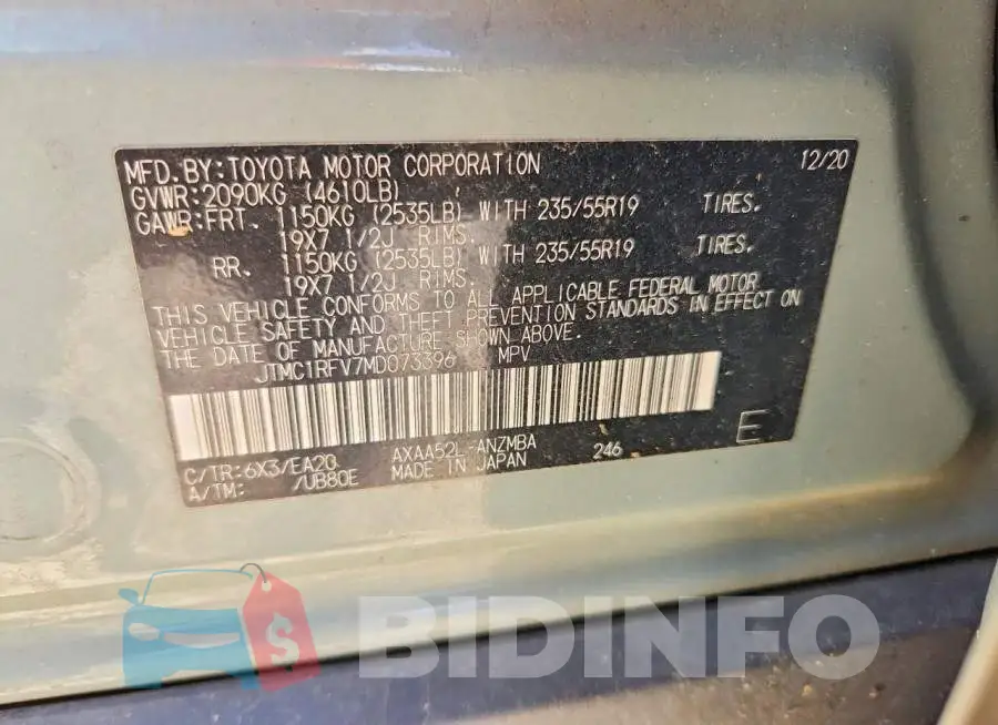 JTMC1RFV7MD073396 Photo# 14