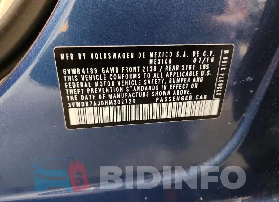 3VWDB7AJ0HM202726 Photo# 12