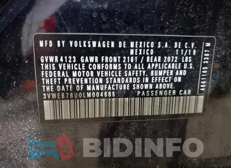 3VWEB7BU0LM004685 Photo# 13