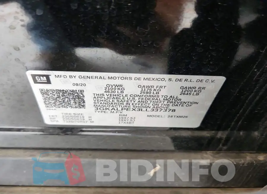 3GKALPEX3LL337378 Photo# 13