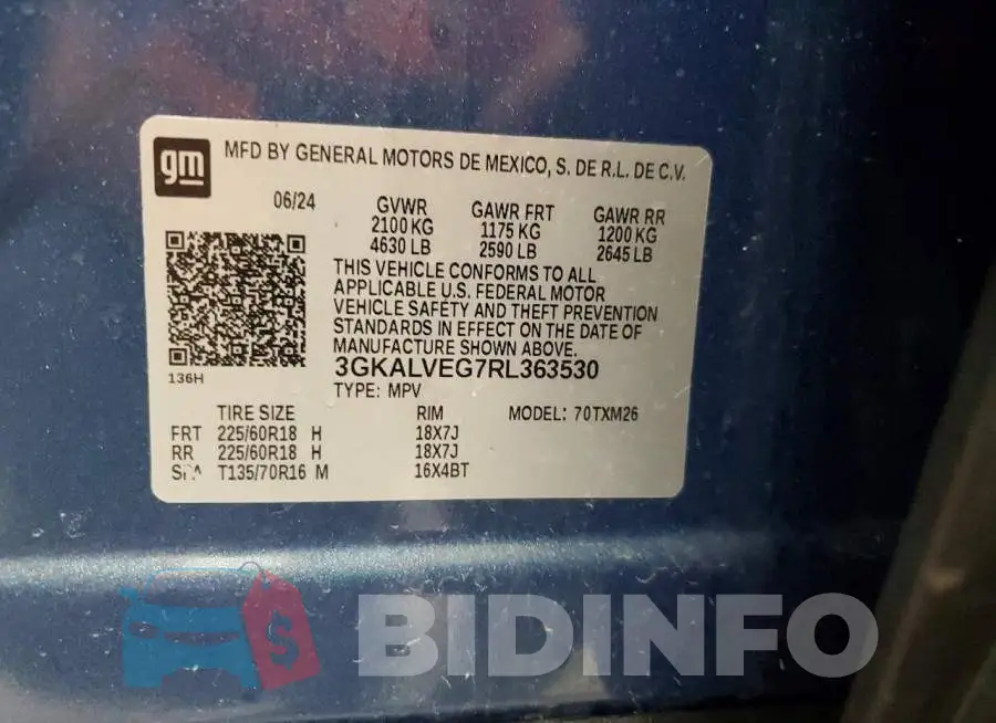 3GKALVEG7RL363530 Photo# 13