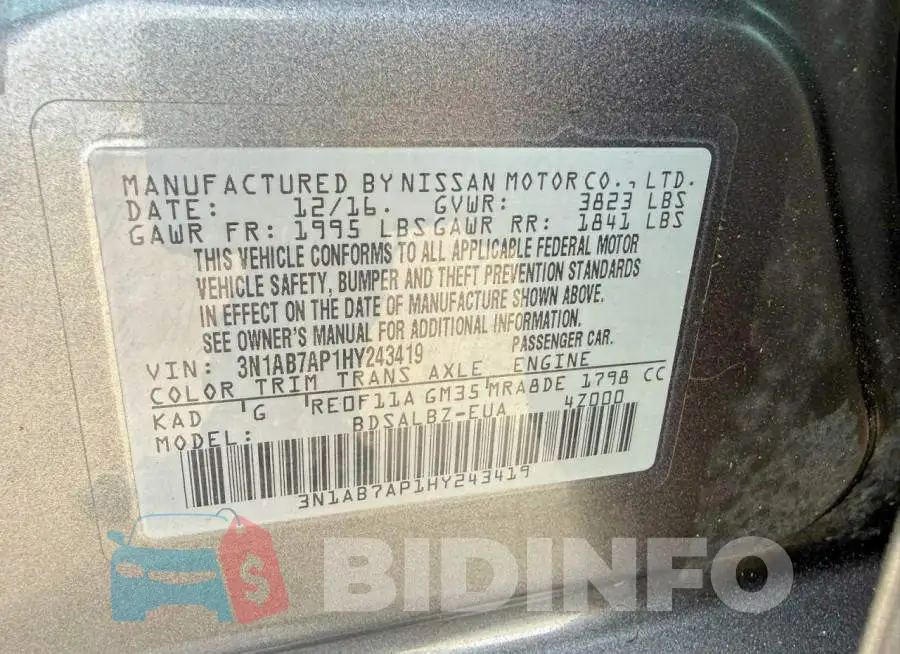 3N1AB7AP1HY243419 Photo# 10