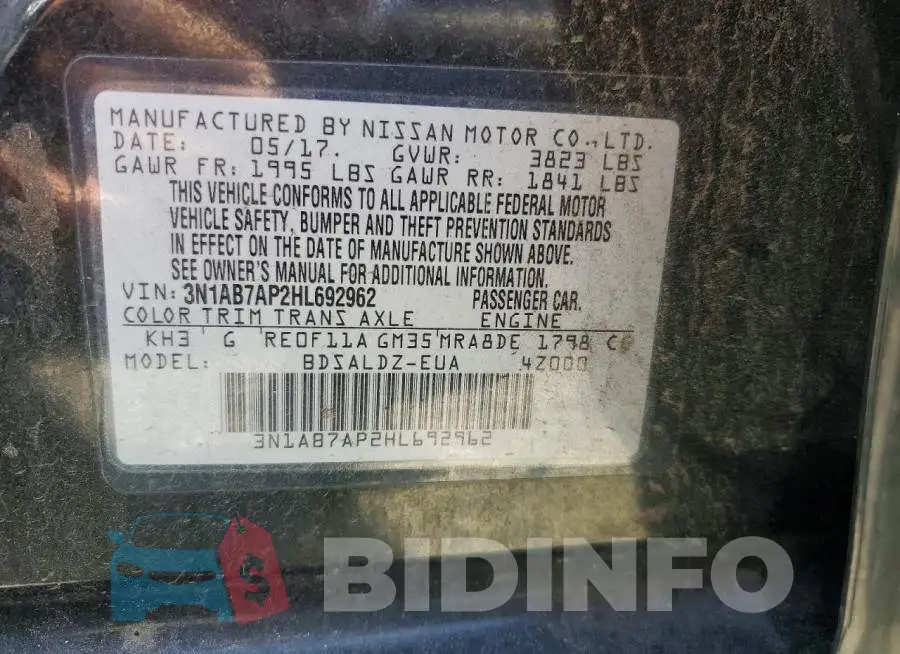 3N1AB7AP2HL692962 Photo# 12