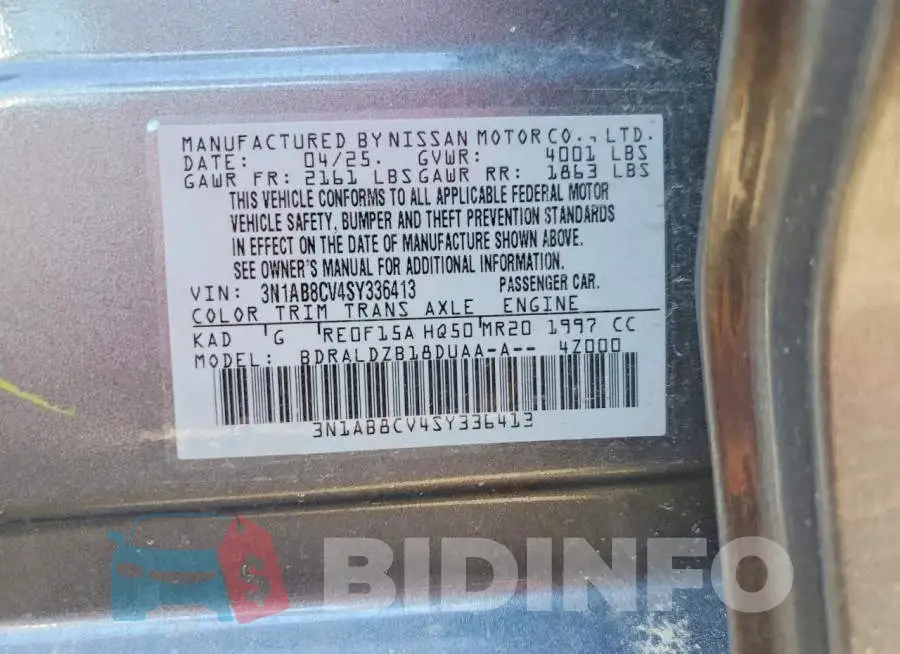 3N1AB8CV4SY336413 Photo# 12