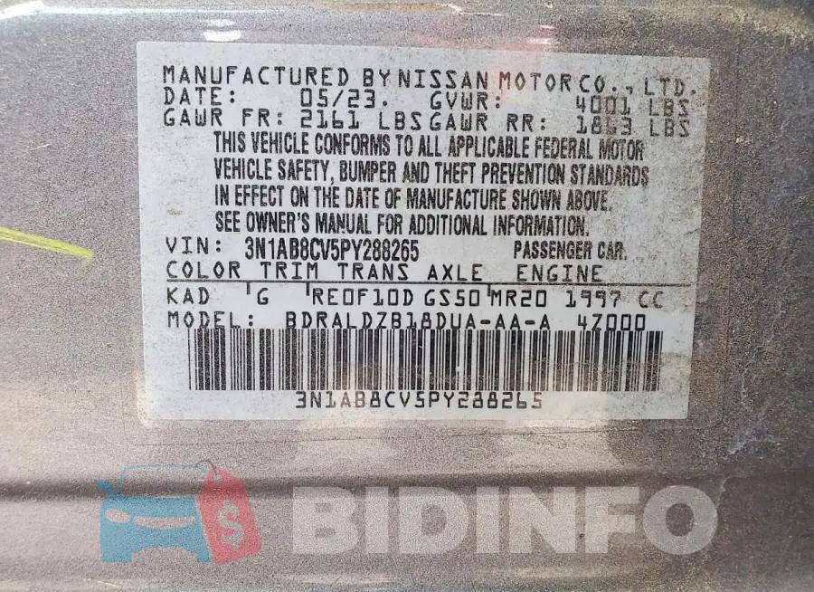 3N1AB8CV5PY288265 Photo# 13