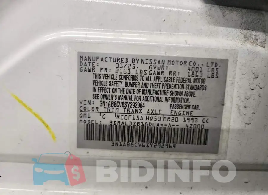 3N1AB8CV6SY292964 Photo# 12