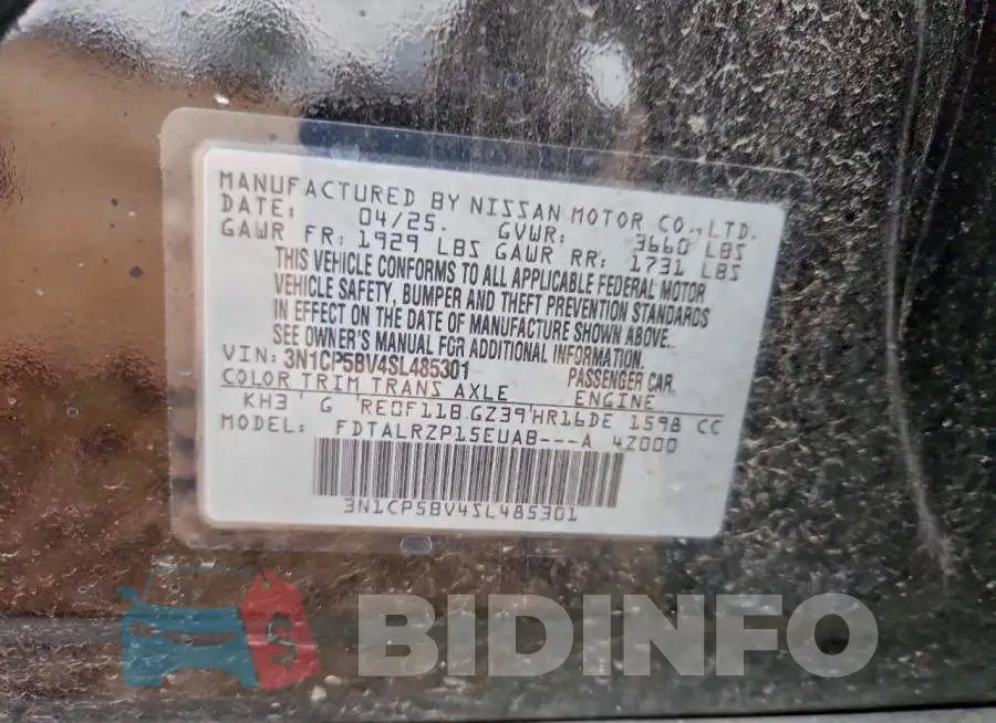 3N1CP5BV4SL485301 Photo# 14