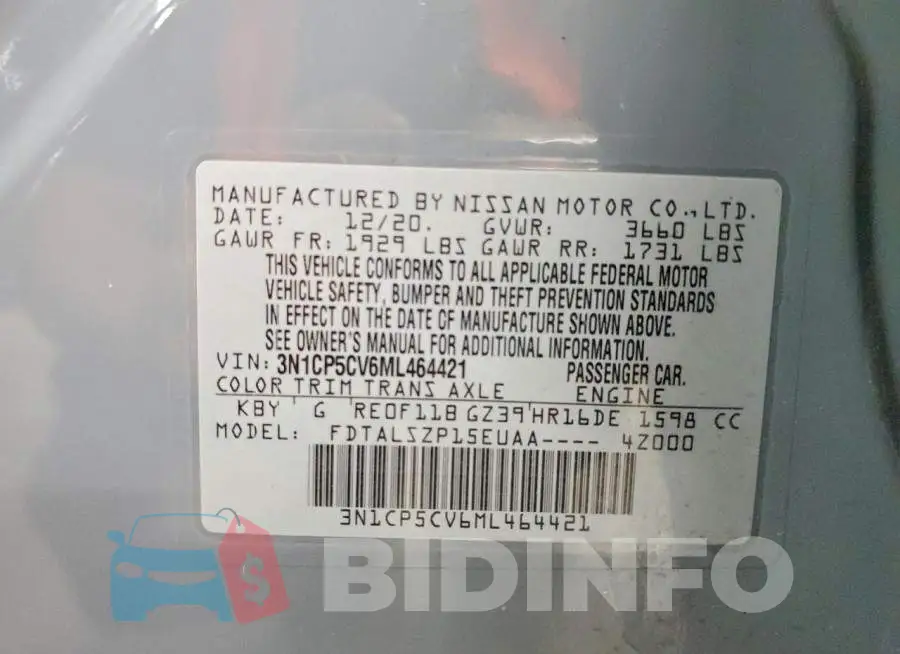 3N1CP5CV6ML464421 Photo# 12
