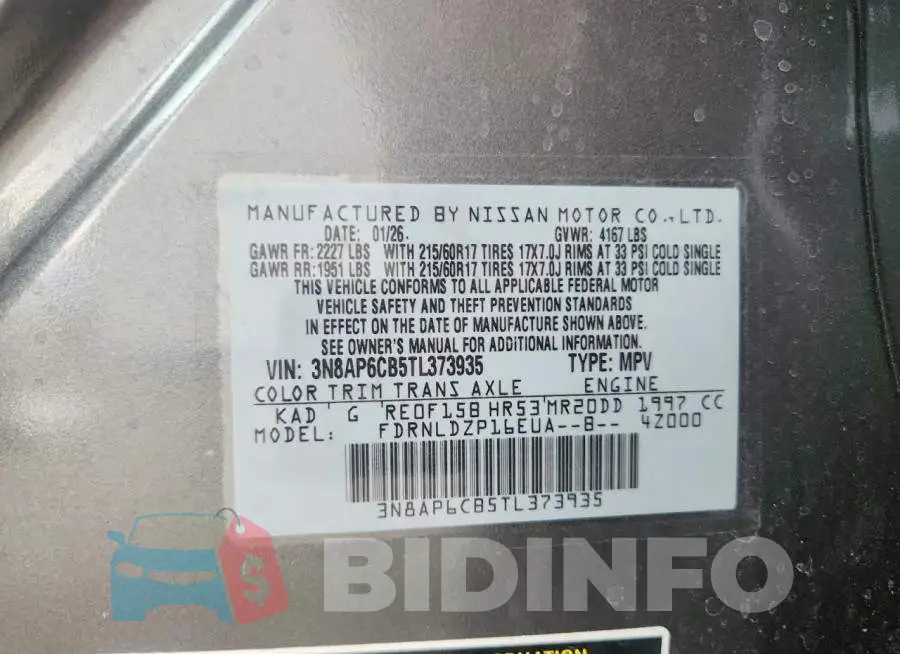 3N8AP6CB5TL373935 Photo# 13