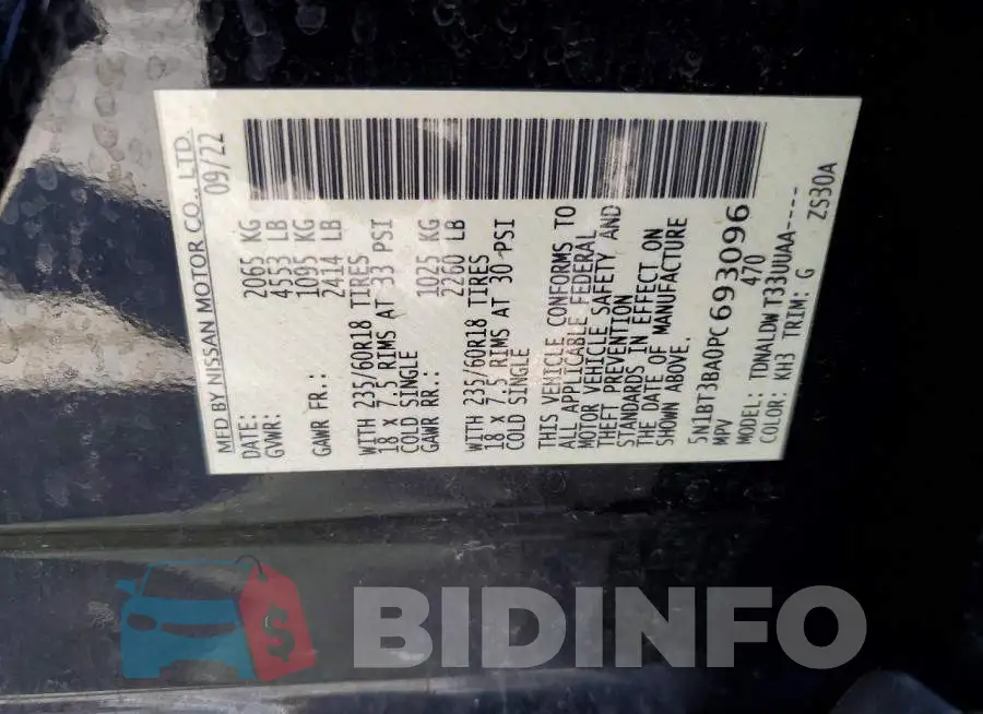 5N1BT3BA0PC693096 Photo# 13