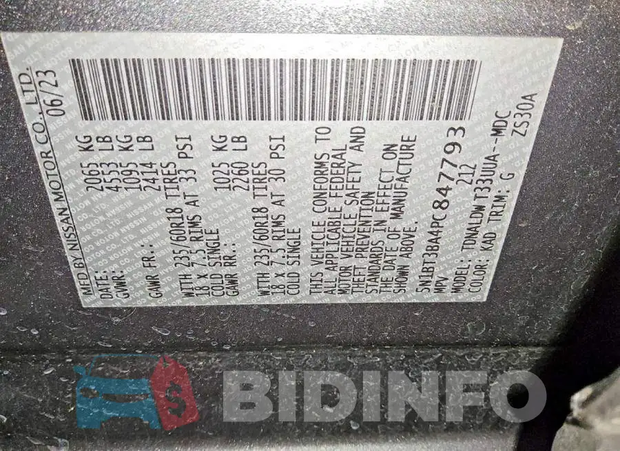 5N1BT3BA4PC847793 Photo# 13