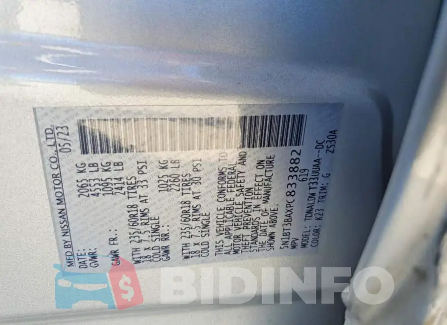 5N1BT3BAXPC833882 Photo# 14
