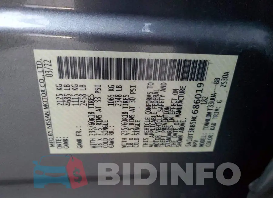 5N1BT3BB5NC686019 Photo# 13