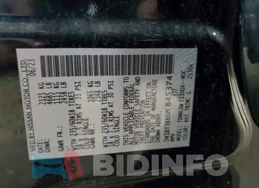 5N1BT3BB6PC845374 Photo# 13