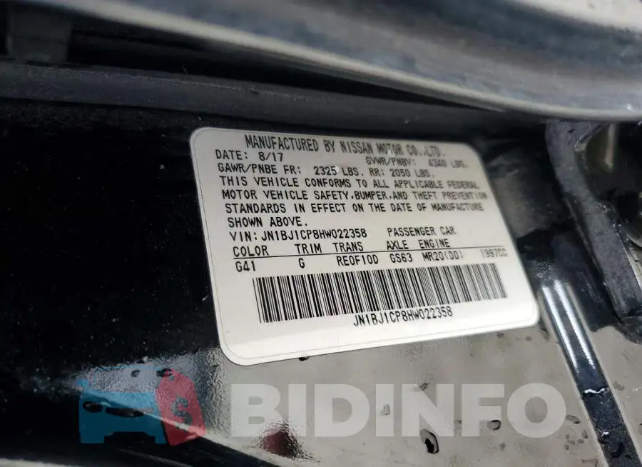 JN1BJ1CP8HW022358 Photo# 13