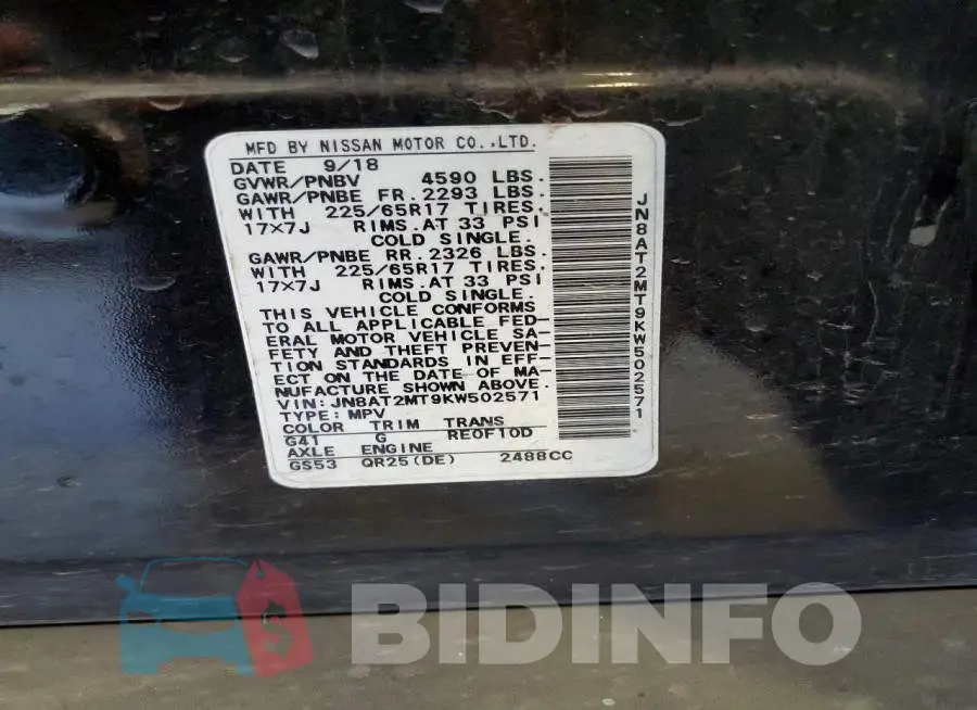 JN8AT2MT9KW502571 Photo# 13