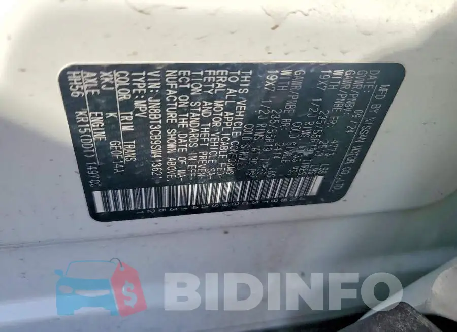 JN8BT3CB9SW413621 Photo# 13