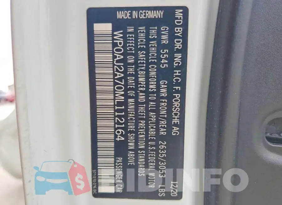 WP0AJ2A70ML112164 Photo# 13