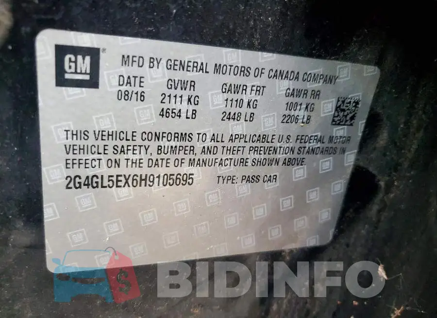 2G4GL5EX6H9105695 Photo# 12