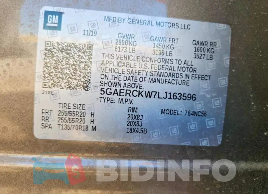 5GAERCKW7LJ163596 Photo# 14