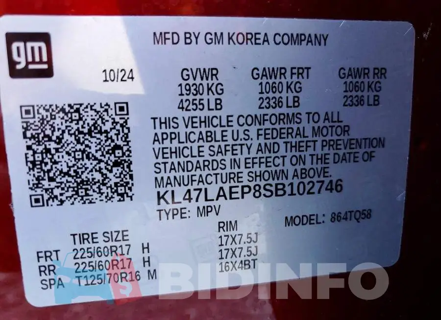 KL47LAEP8SB102746 Photo# 13