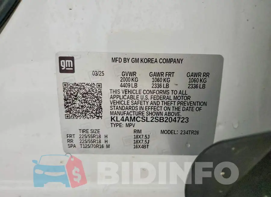 KL4AMCSL2SB204723 Photo# 14