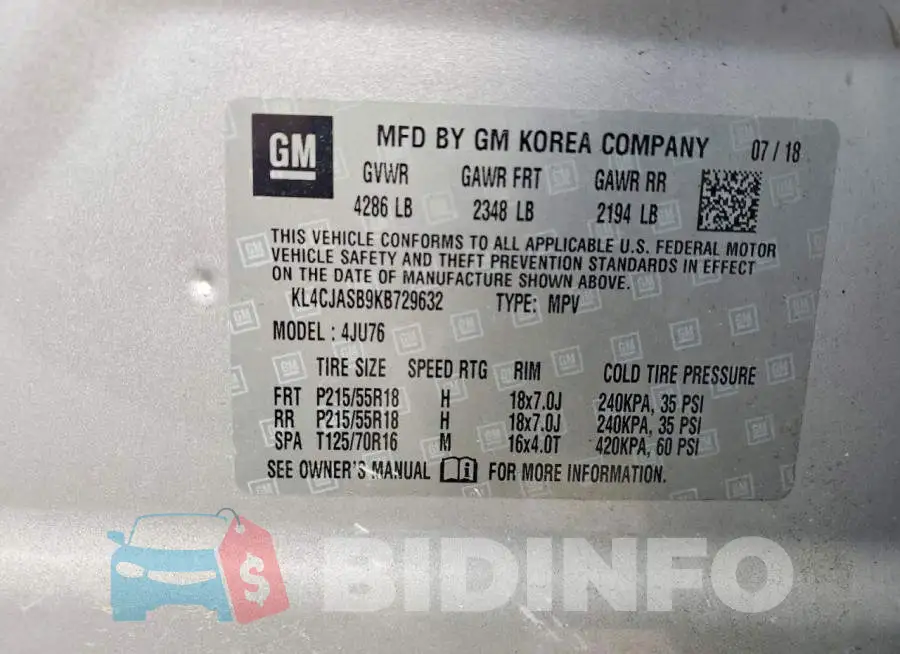 KL4CJASB9KB729632 Photo# 13