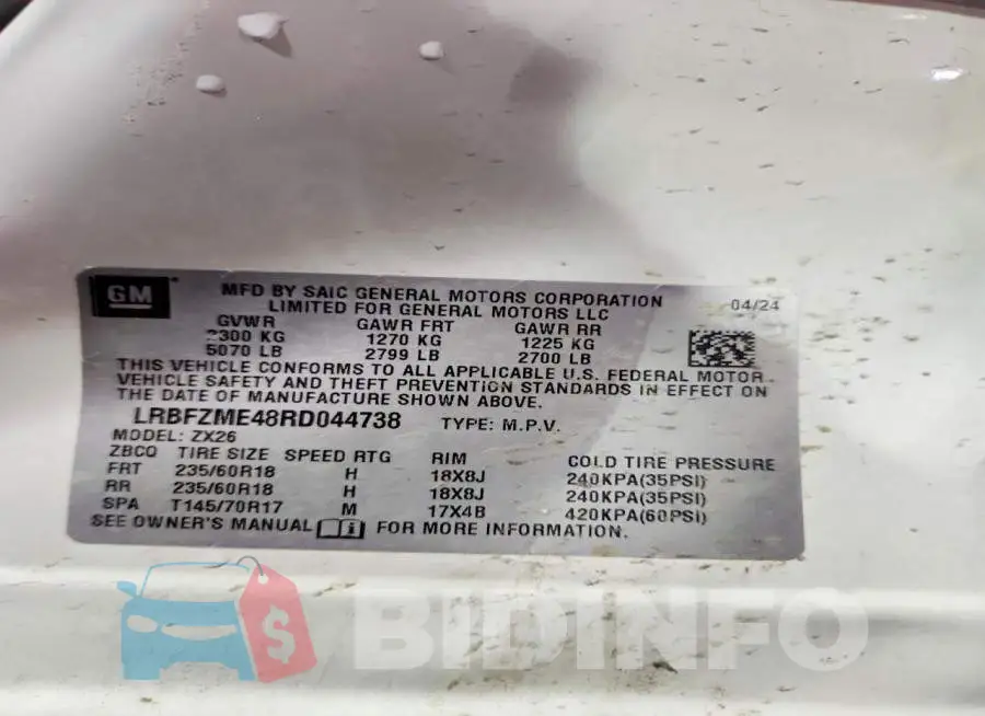 LRBFZME48RD044738 Photo# 13