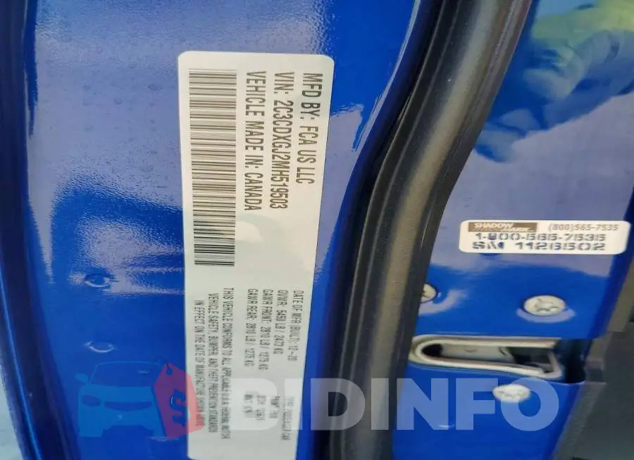 2C3CDXGJ2MH519503 Photo# 12