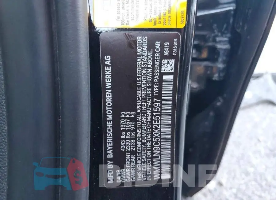 WMWLN9C5XK2E51597 Photo# 12