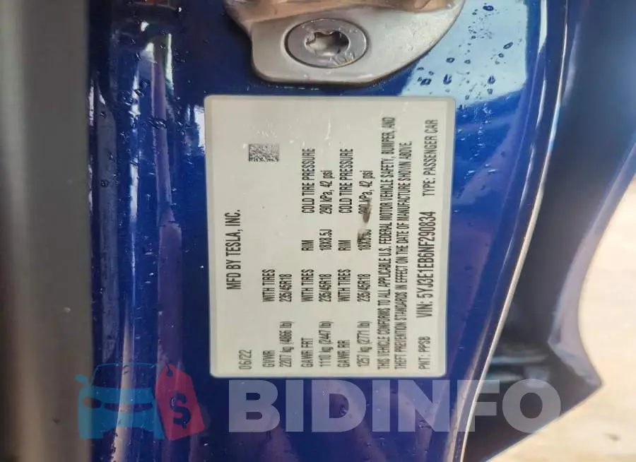 5YJ3E1EB6NF290834 Photo# 12