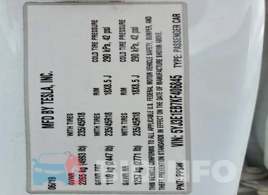 5YJ3E1EB7KF406845 Photo# 12
