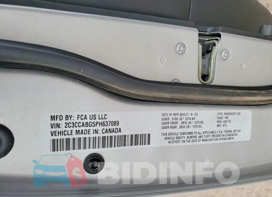 2C3CCABG5PH637089 Photo# 12