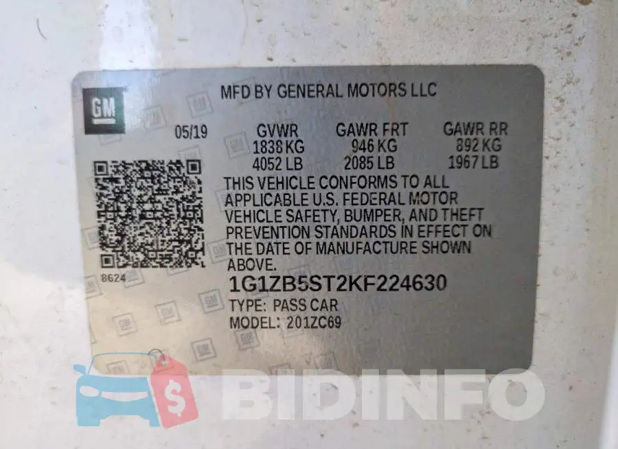 1G1ZB5ST2KF224630 Photo# 13