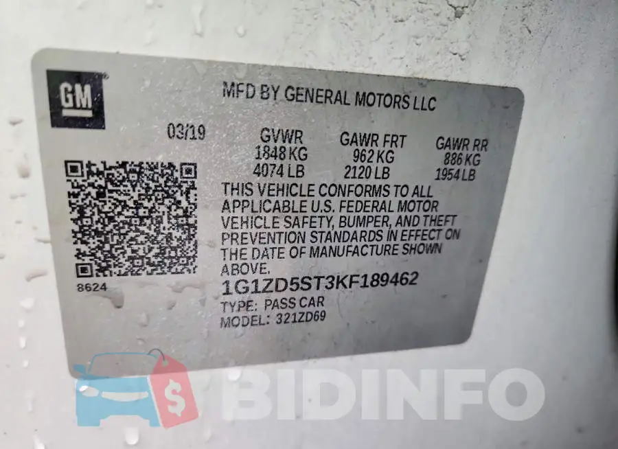 1G1ZD5ST3KF189462 Photo# 12