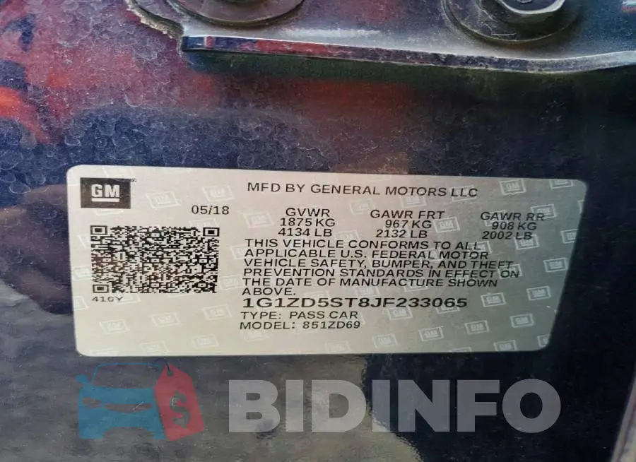 1G1ZD5ST8JF233065 Photo# 12