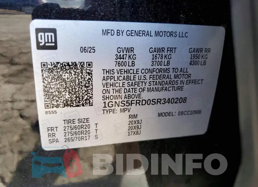 1GNS5FRD0SR340208 Photo# 13