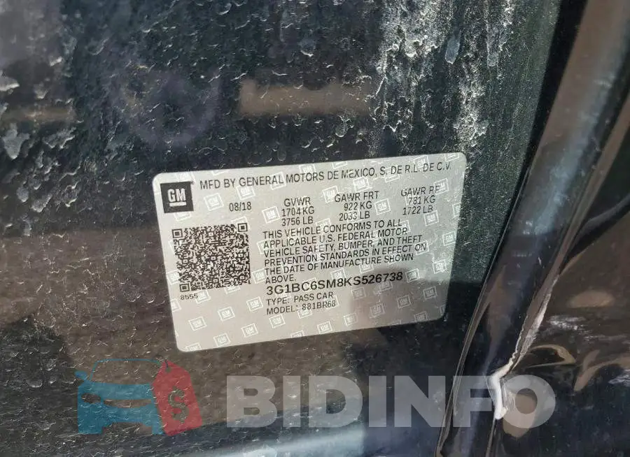 3G1BC6SM8KS526738 Photo# 12