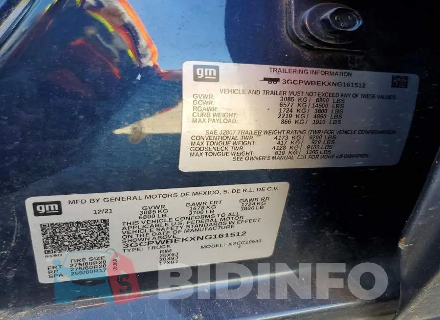 3GCPWBEKXNG161512 Photo# 12