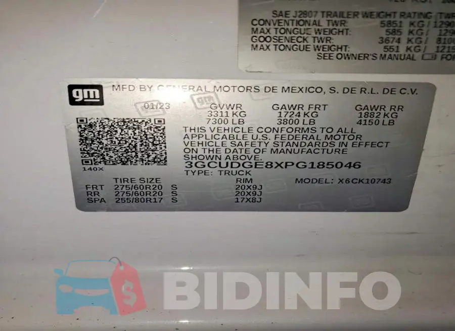 3GCUDGE8XPG185046 Photo# 12