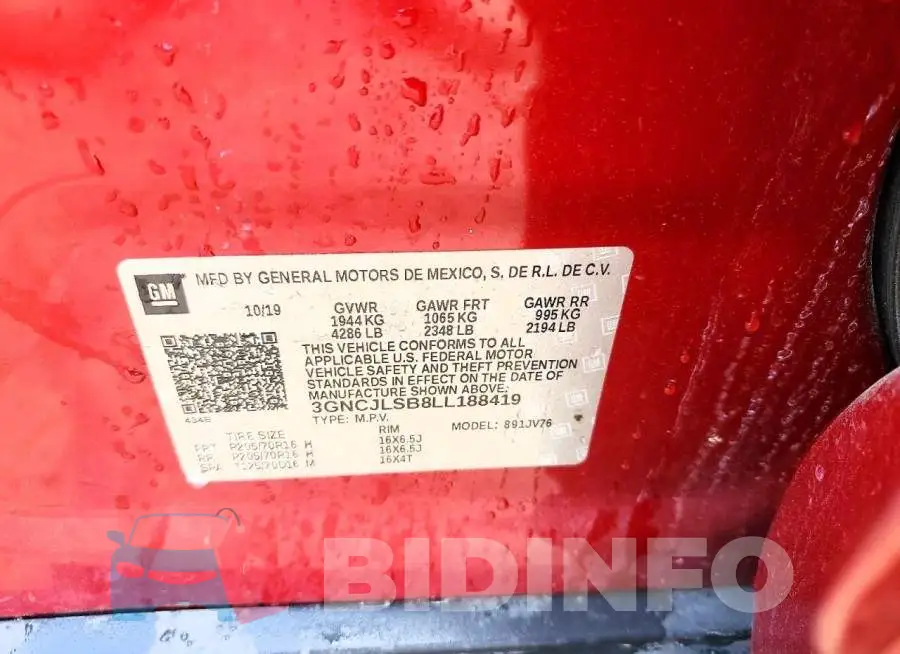 3GNCJLSB8LL188419 Photo# 13