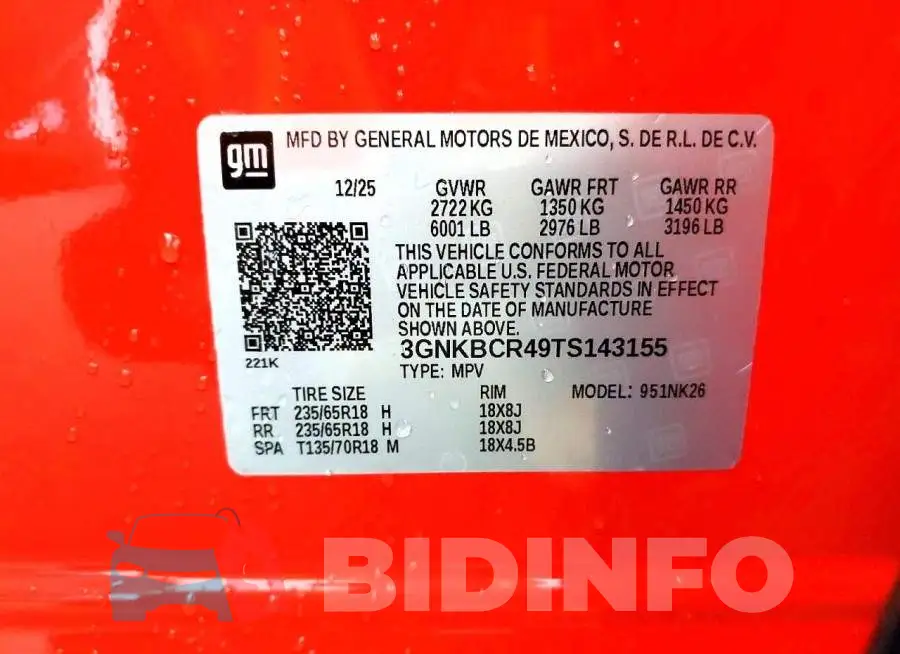 3GNKBCR49TS143155 Photo# 13