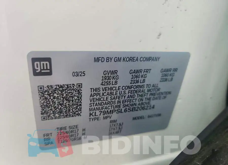 KL79MPSL6SB206214 Photo# 13