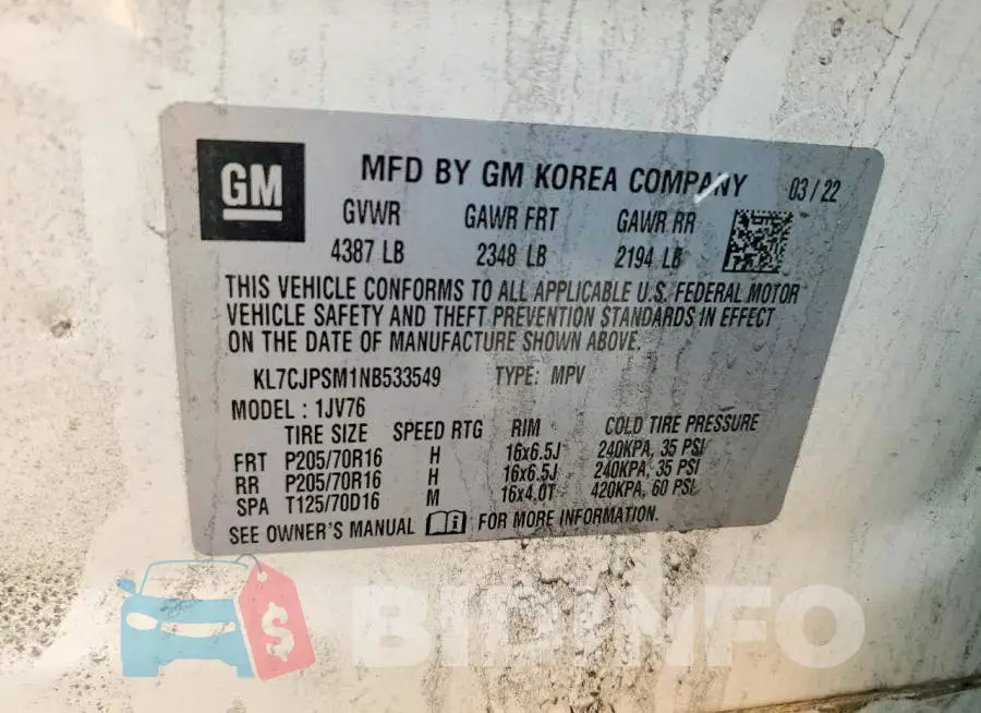 KL7CJPSM1NB533549 Photo# 13
