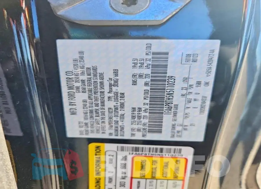 1FA6P8TH5N5110239 Photo# 12