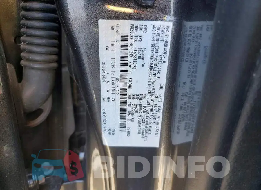 1FADP3K29JL318444 Photo# 12
