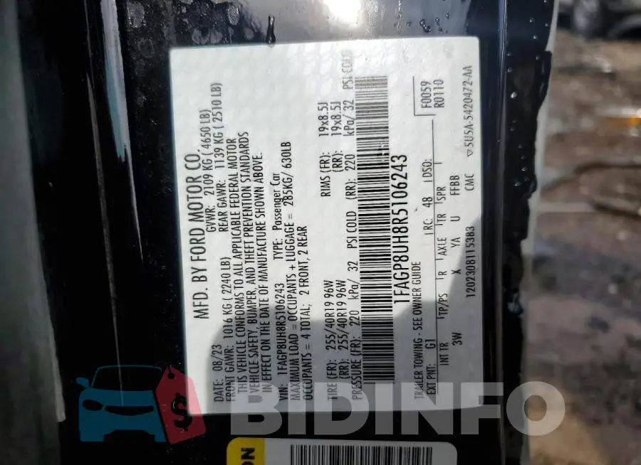 1FAGP8UH8R5106243 Photo# 12