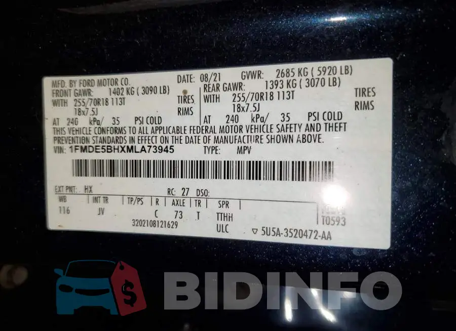 1FMDE5BHXMLA73945 Photo# 13